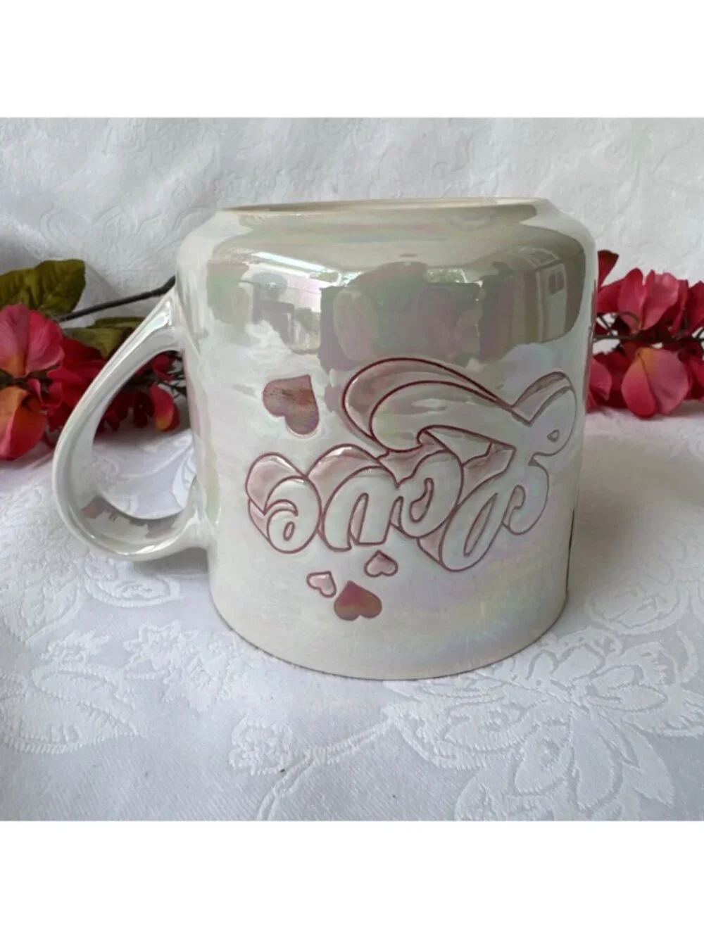 Spectrum Design Ceramic 16 oz Love Coffee Mug Luster Heart Felt Nordstrom NEW